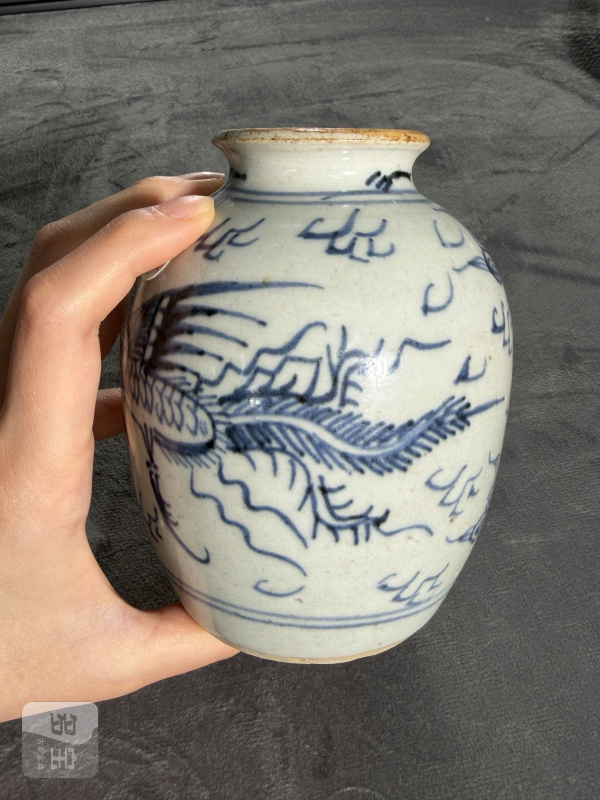 清雍正青花凤纹小罐 - 图3